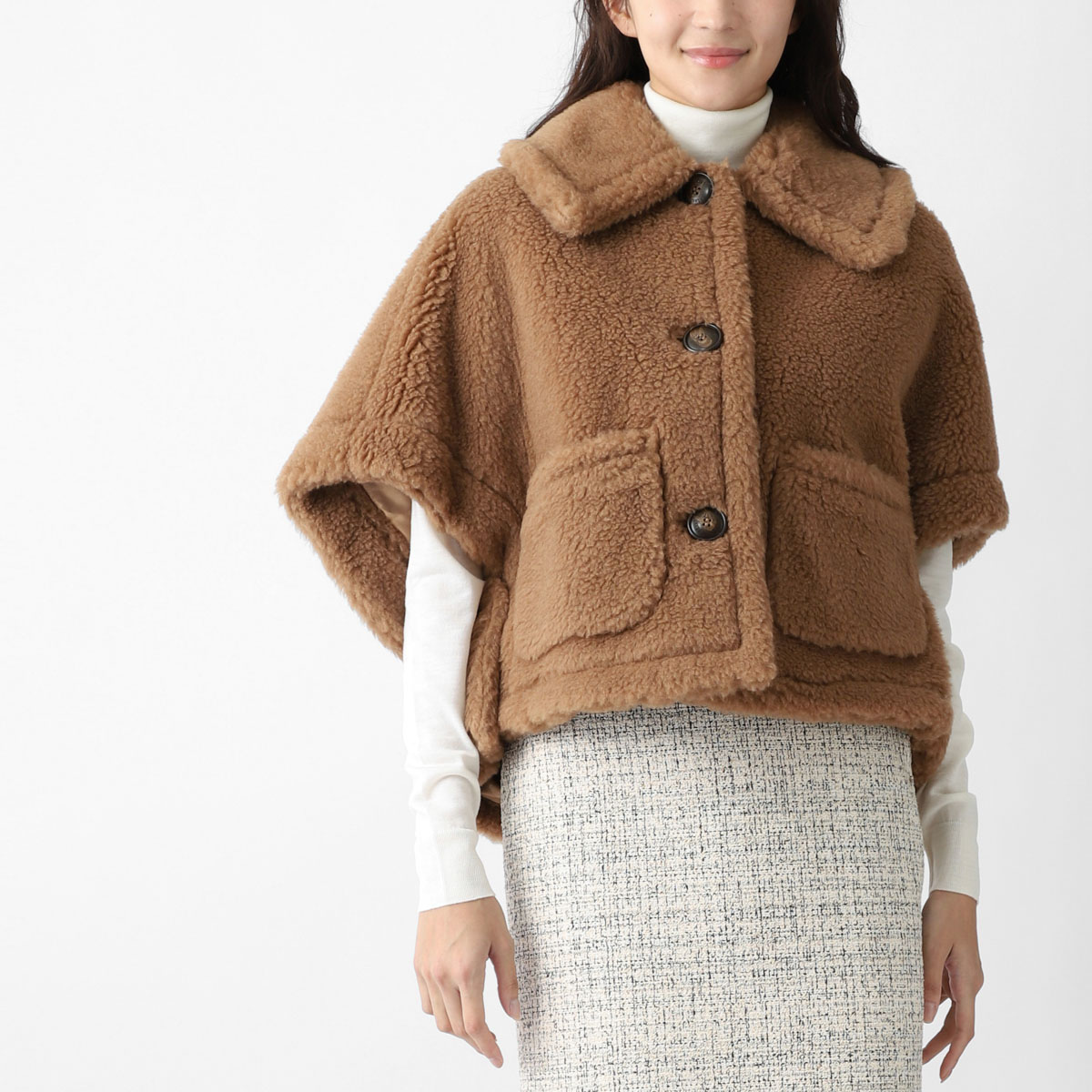 楽天市場】マックスマーラ Max Mara ケープ ポンチョ ブラウン