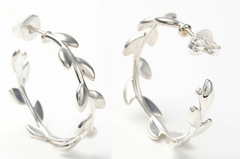 楽天市場】Tiffany&Co. ティファニーオリーブリーフフープピアス