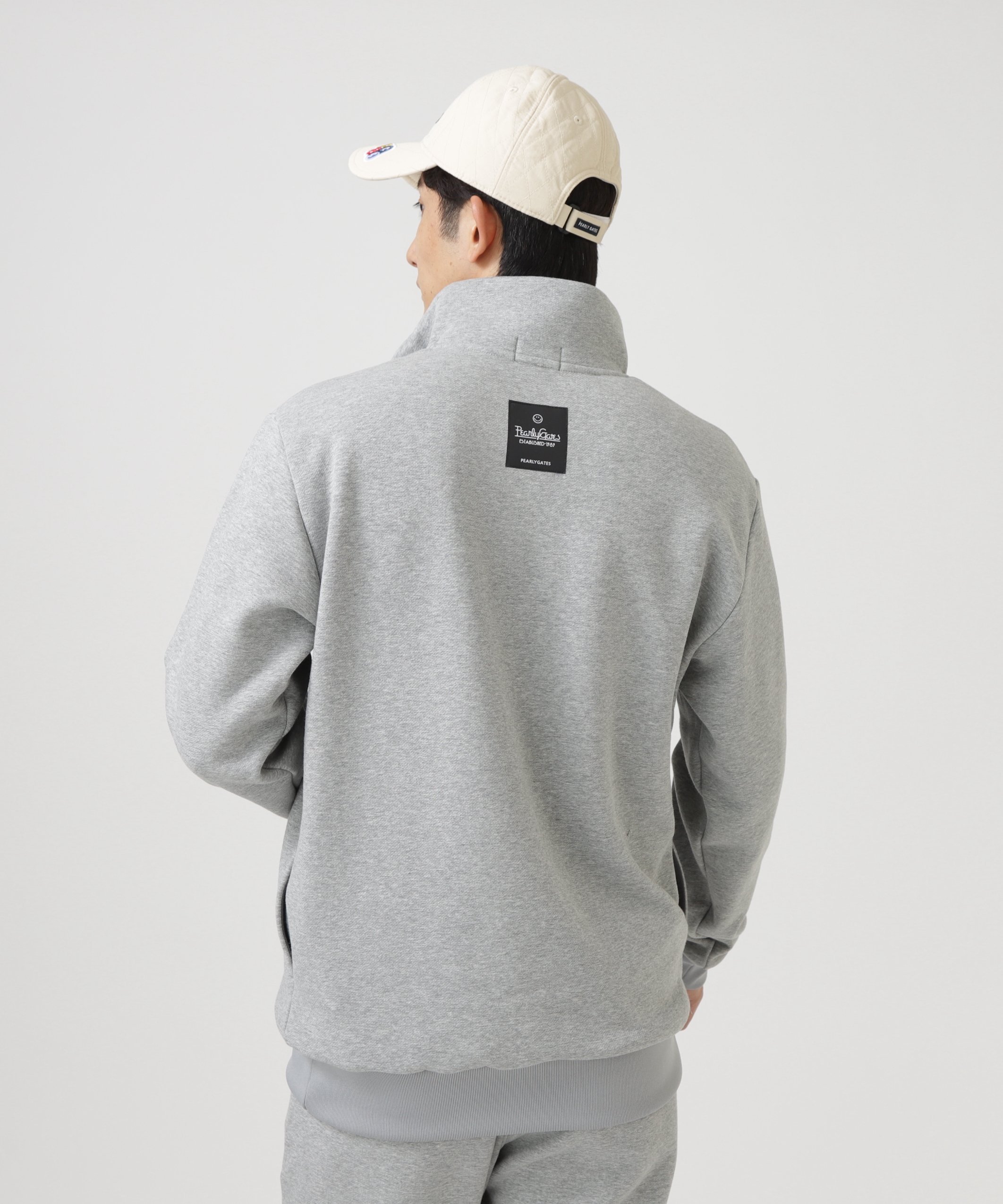 PEARLY GATES｜ツイル裏毛スウェットハーフジップアップ | Rakuten