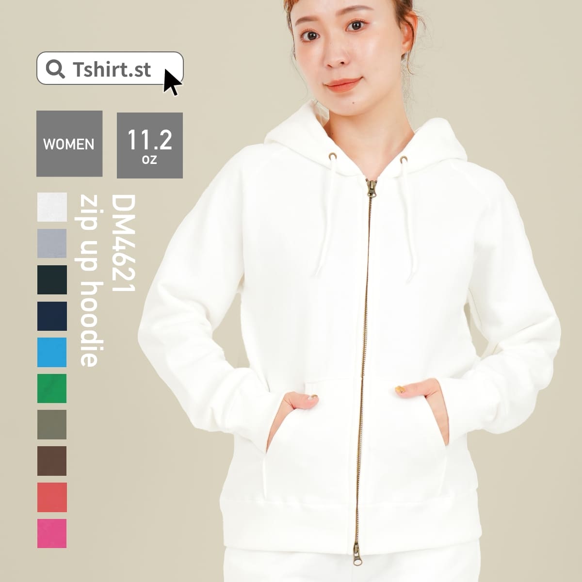楽天市場】パーカー レディース 無地 demimoon 11.2オンス ZIP