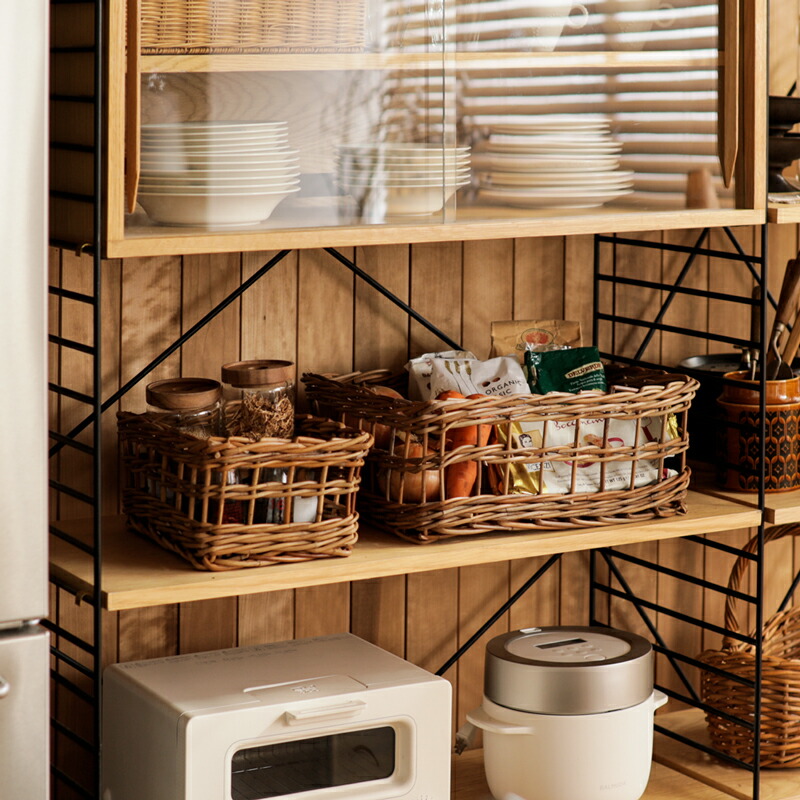 楽天市場】収納 バスケット カゴ かご ラタン 籐 スクエアバスケット