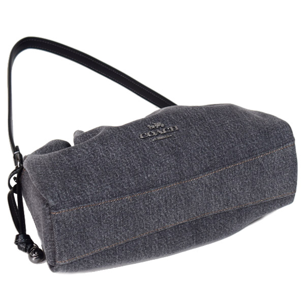 COACH】コーチ バッグ デニム 巾着 レザー フェイ ロゴ 3WAY クロス