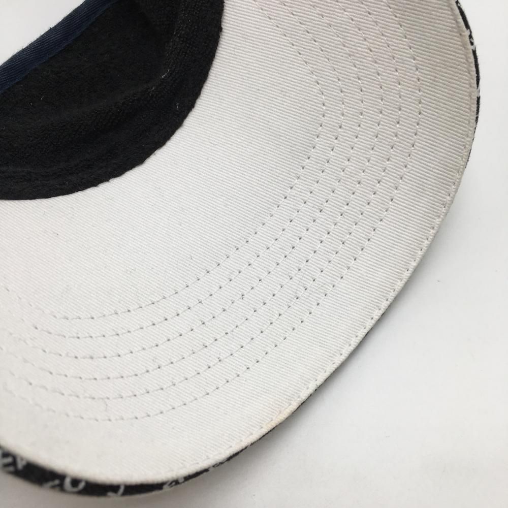 ディセンバーメイ サンバイザー 白×ネイビー 立体ロゴ ゴルフウェア