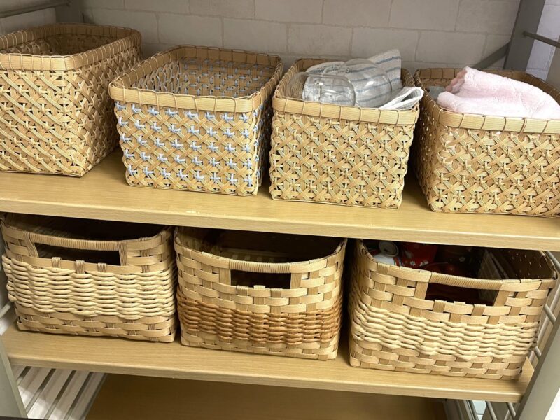 紙バンド(クラフトバンド)の収納整理かご