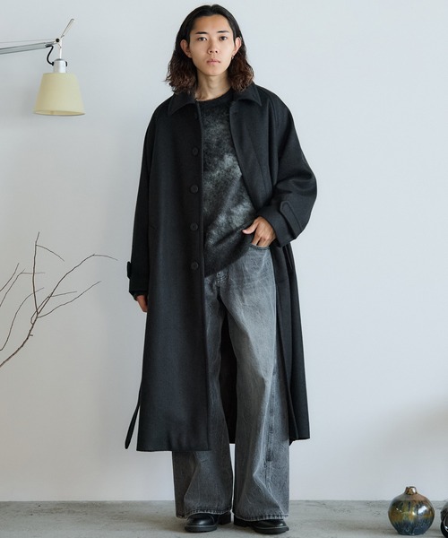 WOOLY HERRINGBONE BALMACAAN COAT（ステンカラーコート）｜WYM LIDNM