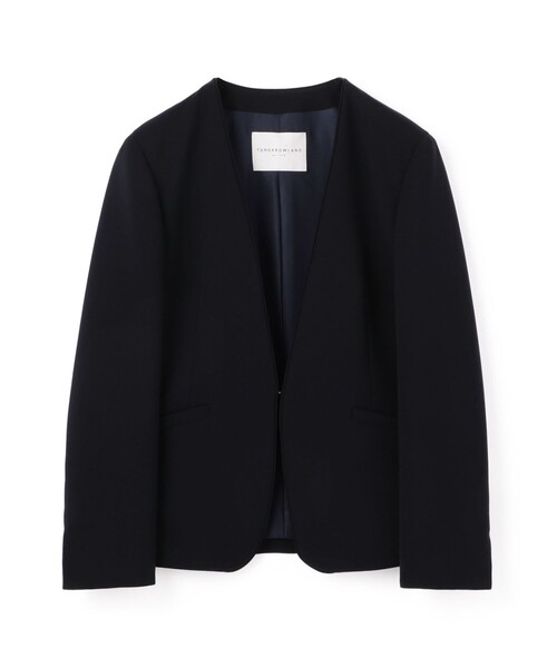 ドライダブルクロス ノーカラージャケット（ノーカラージャケット