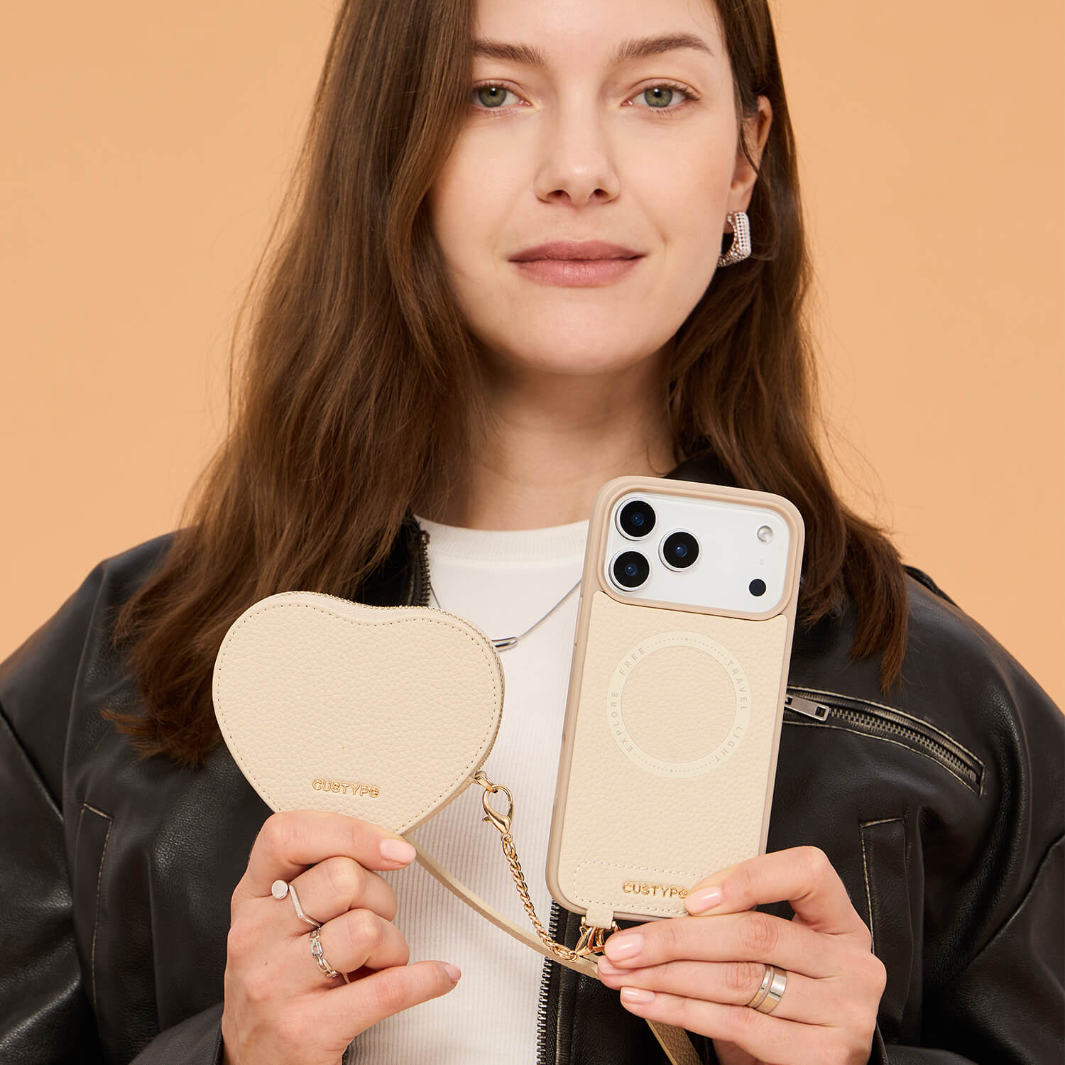 ハートデザインキット - 取り外し可能なワイヤレス充電クロスボディ