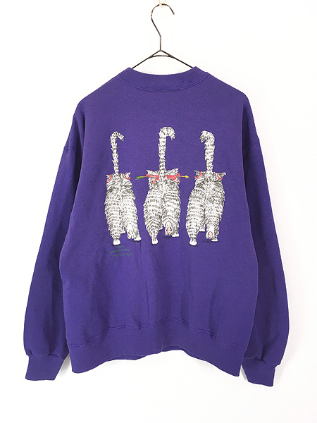 レディース 古着 90s USA製 Carol Montgomery 猫 ネコちゃん アニマル