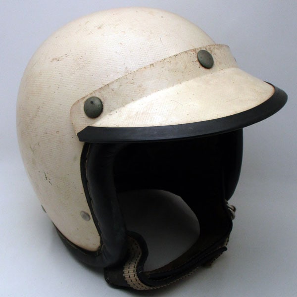 60's 純正バイザー付 McHAL SPEEDWAY 革巻リム 初期型 WHITE 57cm