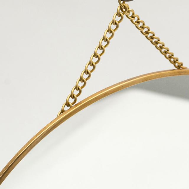 壁掛けミラー 鏡 楕円形 真鍮 ゴールド おしゃれ アンティーク調 洗面