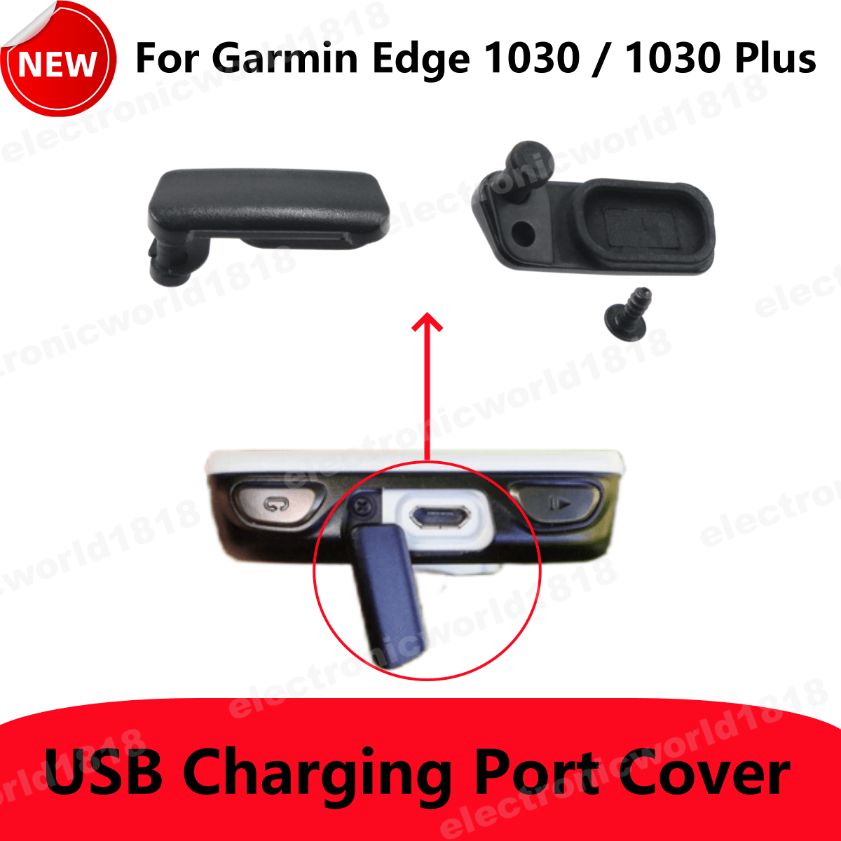 For Garmin Edge 1030/1030 Plus Black Rubber Cap USB Charging Port