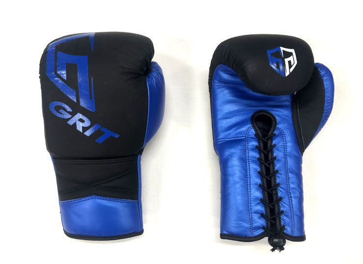 GRIT Boxing Gloves 8oz BLUE 2202 Lace-up type from Japan NEW In