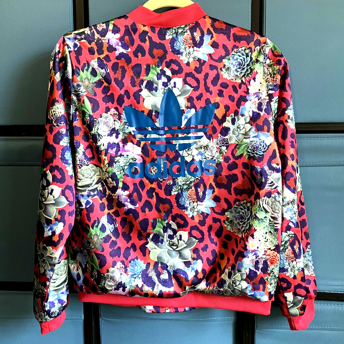 Adidas Floral Front Zip Track Jacket Size 11-12Y Medium S96108 | eBay