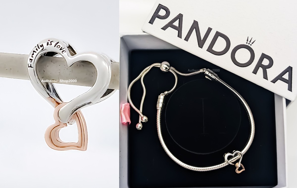 NEW 100% Authentic PANDORA 925 Family is Love Heart Bracelet Gift