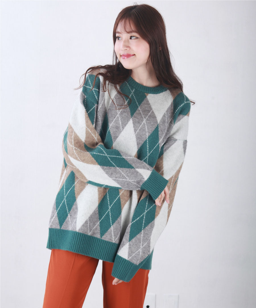 楽天市場】アーガイル チェック柄 ゴルフ ニット セーター メンズ
