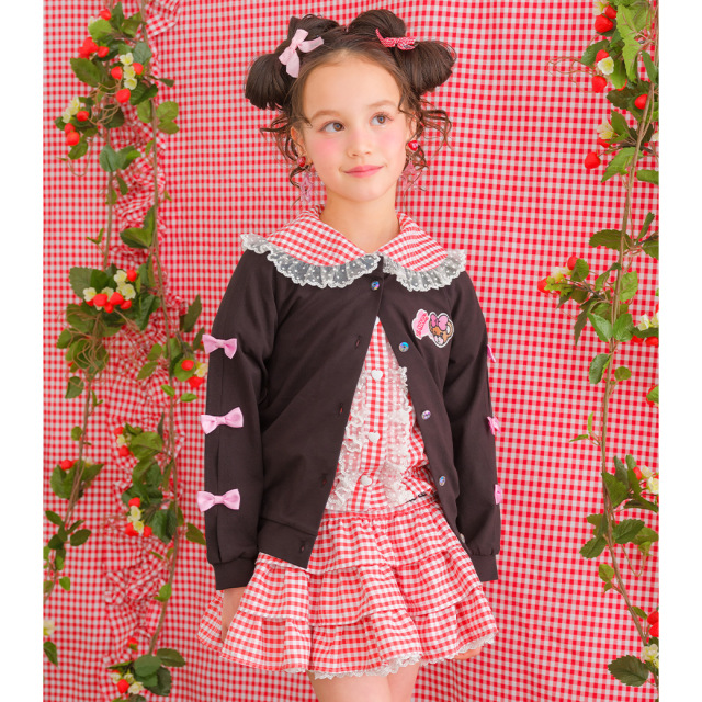 ギンガムチェックフリルブラウス