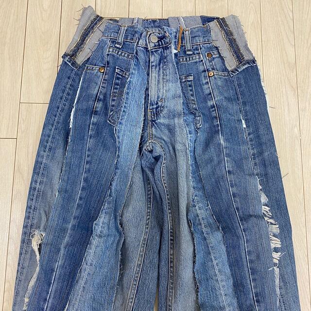 levi's line denim 再構築 ドッキング リメイク ワイド