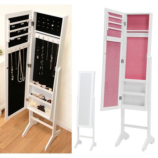 スタンドミラー 姿見 全身鏡 小物 収納 アクセサリーケース おしゃれ