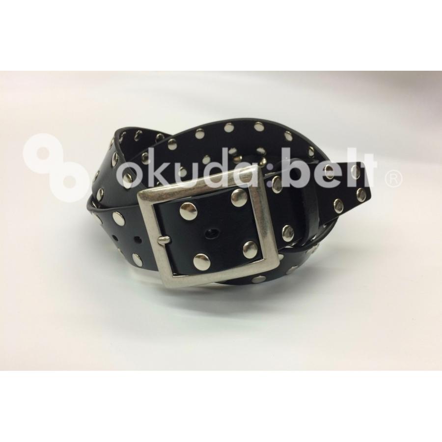 ベルト メンズ レザーベルト スタッズベルト 40ミリ 牛革 本革 ヌメ