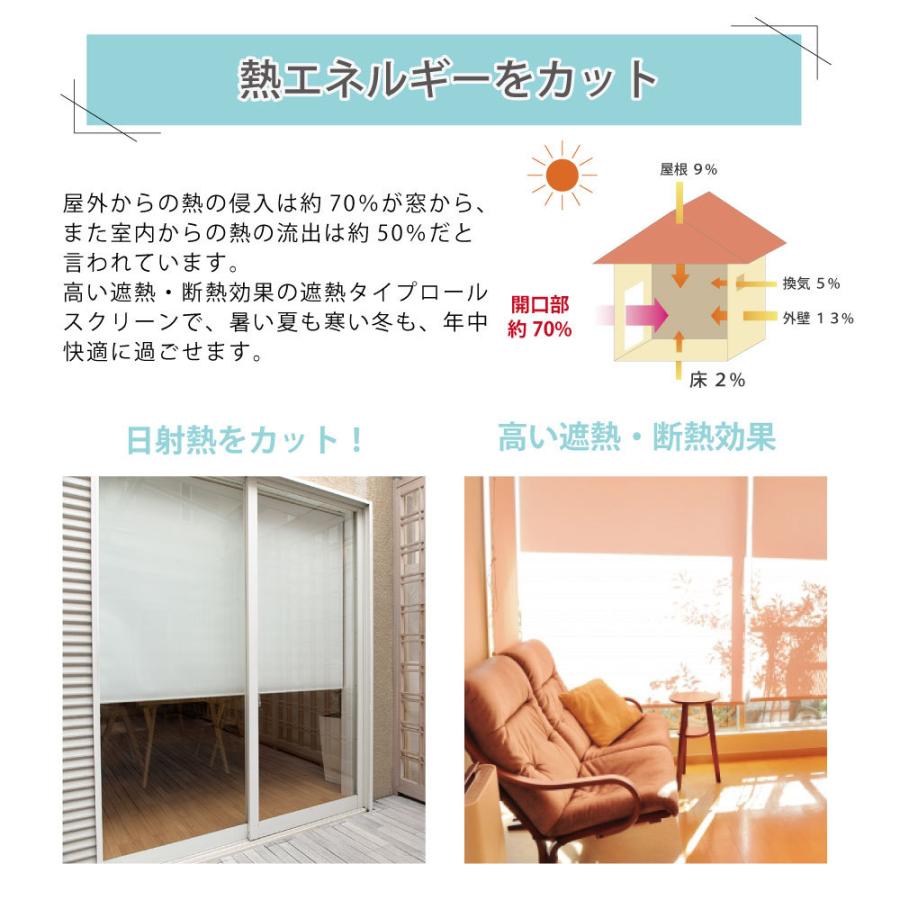 立川機工 ロールスクリーン 遮熱 洗濯可 ロールカーテン 10色 選べる