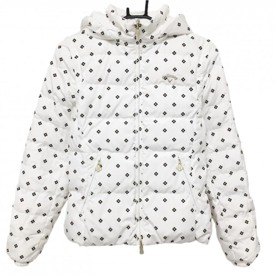 キャロウェイ リバーシブルダウンジャケット 白×黒 キルティング 裏花