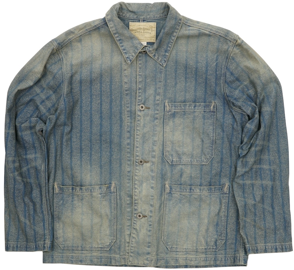 ダブルアールエル) RRL 日本製生地 Ladlow インディゴ ストライプ ド