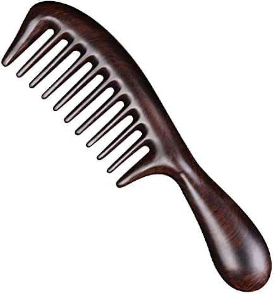 Amazon | BM-STORE 高級木製櫛 コーム くし 櫛 荒歯 黒檀櫛 静電気防止