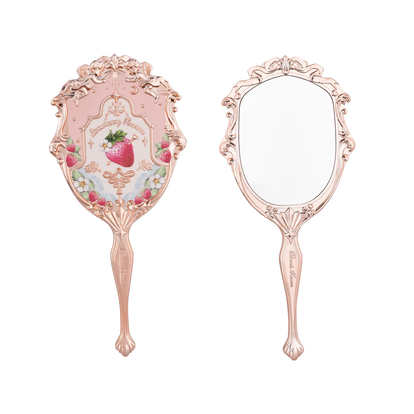 Flower Knows Hand Mirror,Portable Vintage,Durable Metal,Cute