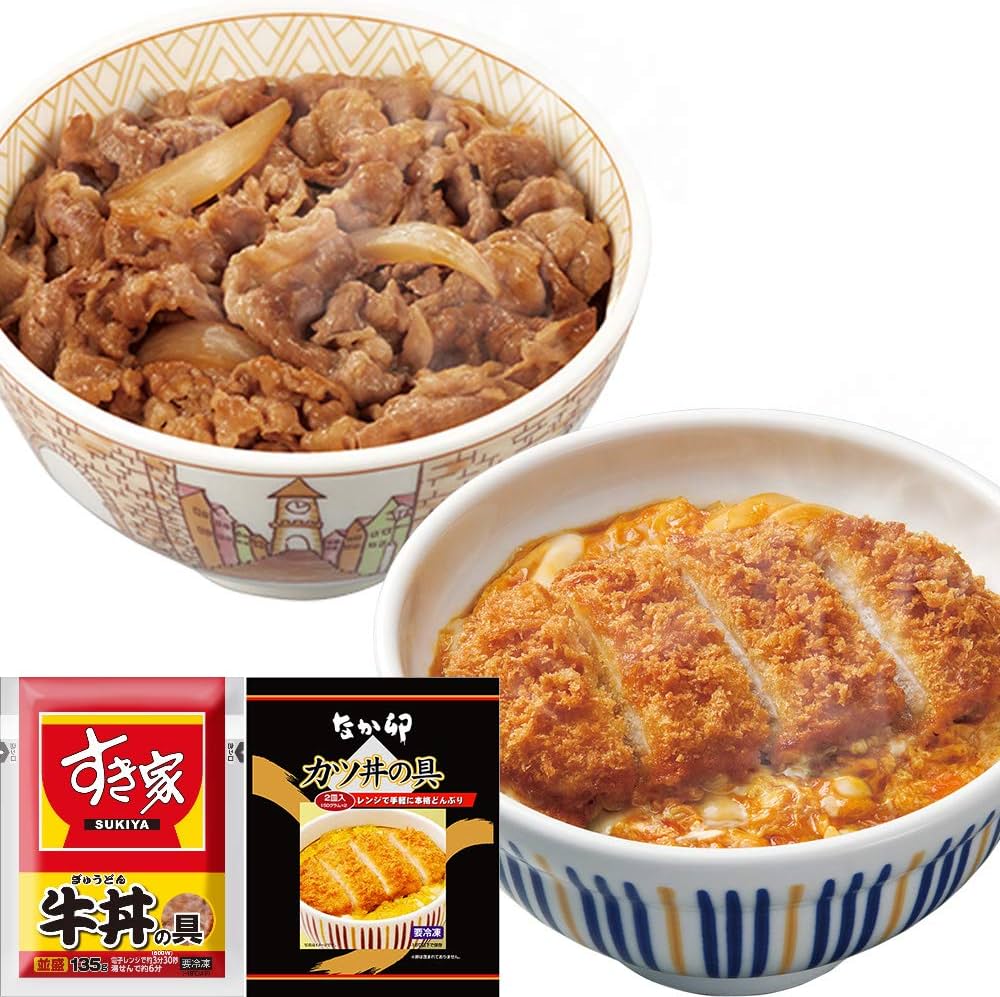 Amazon | お試しコラボ 牛×カツセット すき家牛丼の具5パック×なか卯
