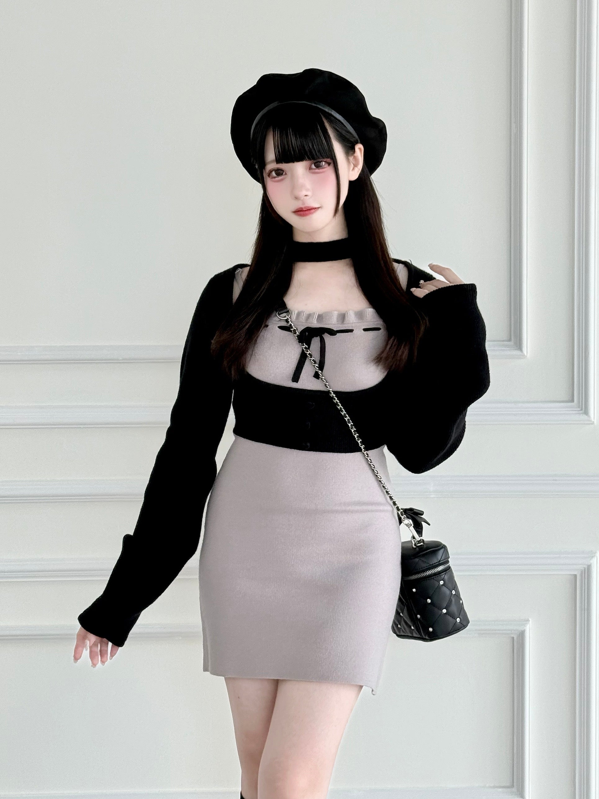 BunnyLis:リボンオフショルダーニットトップス – NoGenki