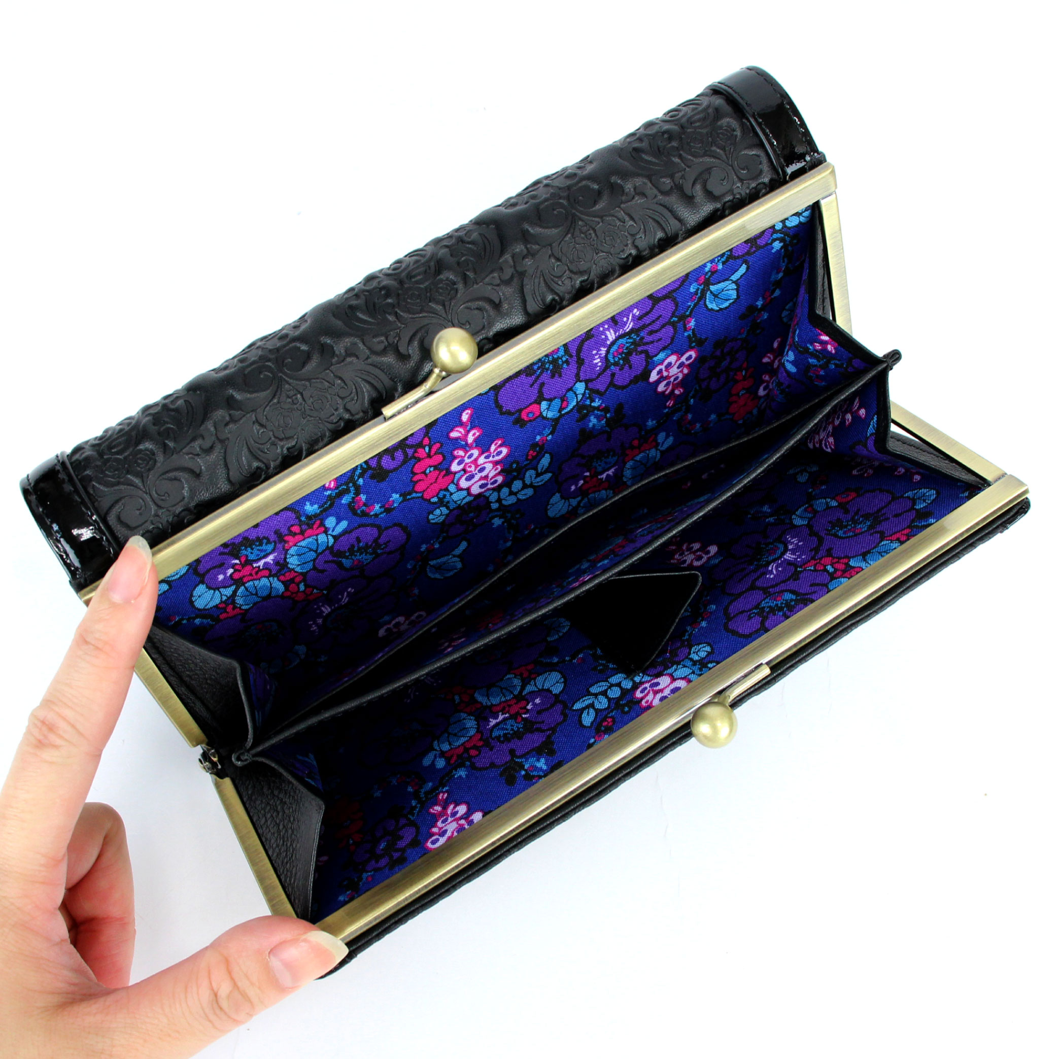 ANNA SUI（アナスイ） 財布 がま口 長財布 316110 セルパン 牛革 本革