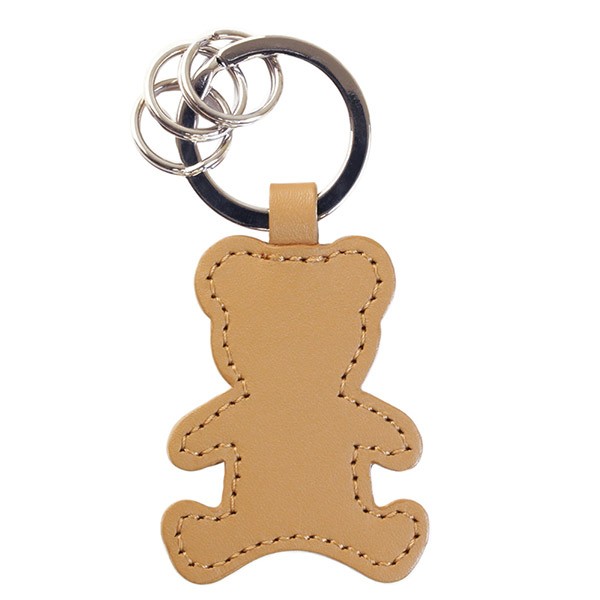名入れ レザーキーリング（ベア型） キーホルダー 革 くま かわいい