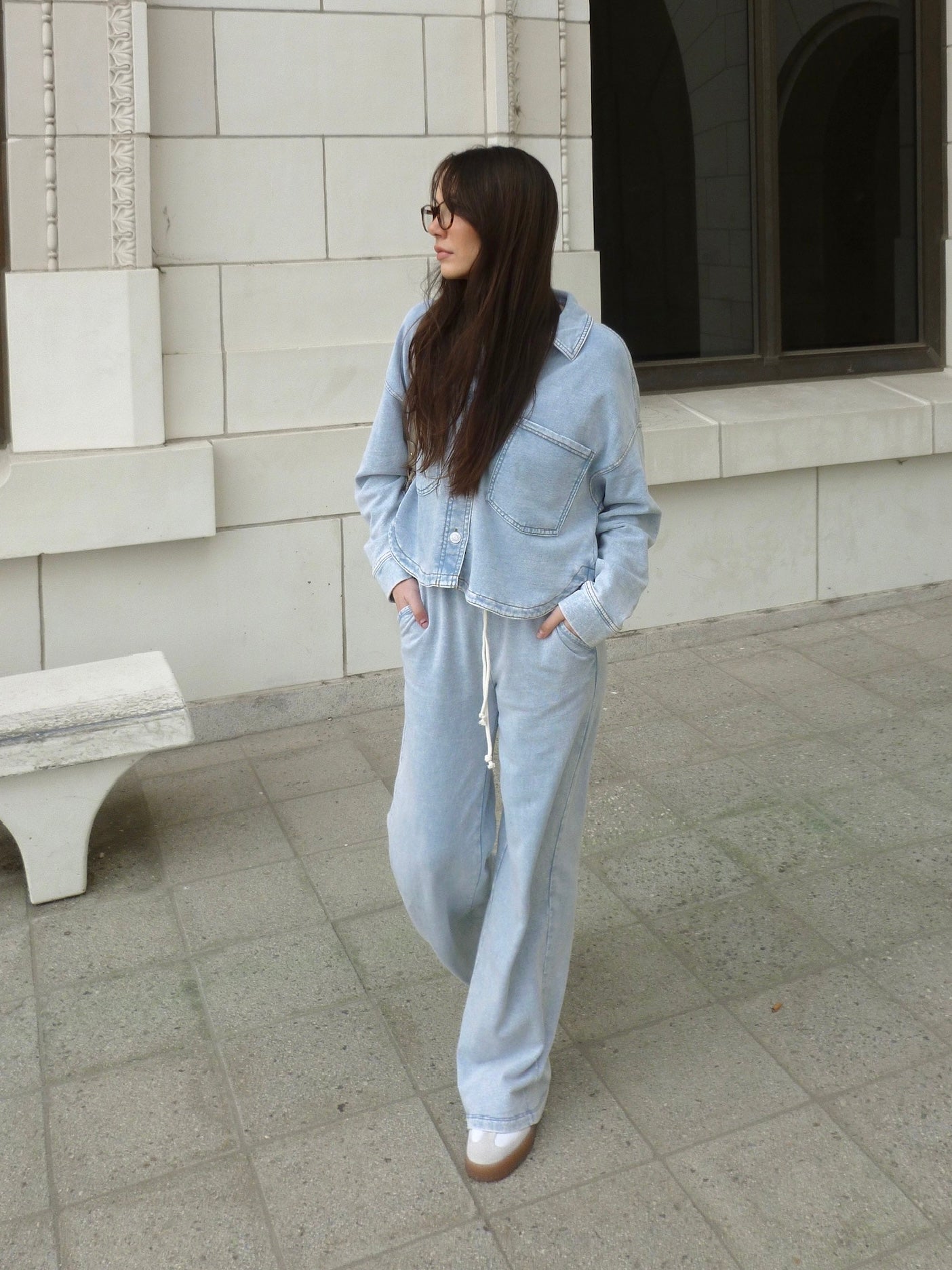 Hunter Knit Denim Pant in Washed Indigo by Z SUPPLY | Rebel Violet