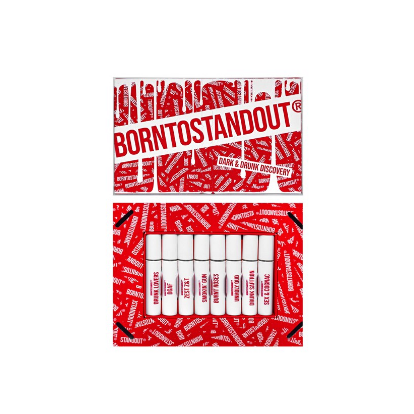 BORNTOSTANDOUT DARK AND DRUNK Discovery Set - 8 x 2ml Eau de