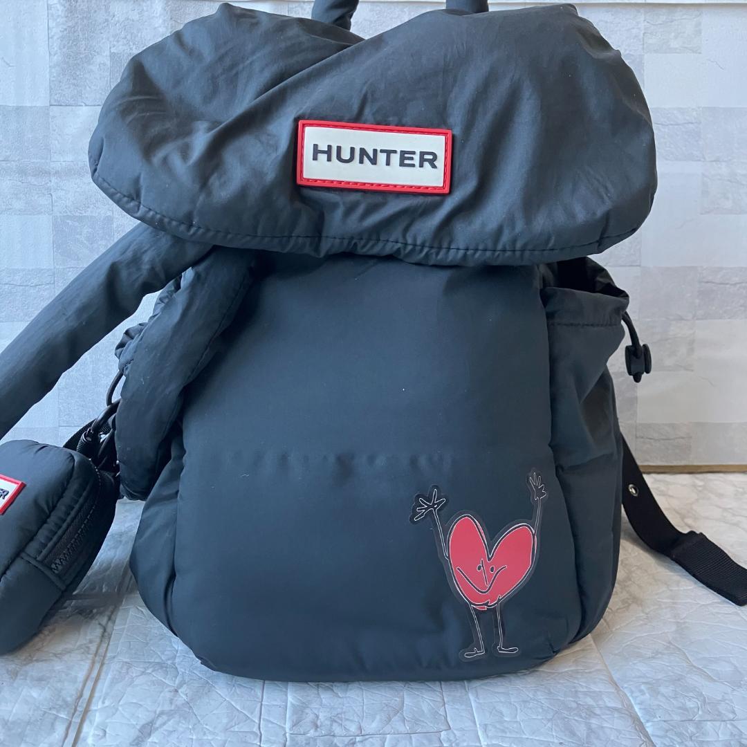 美品◎ハンター オガワナツミ パファー リュック ミニ ハート ポーチ付き