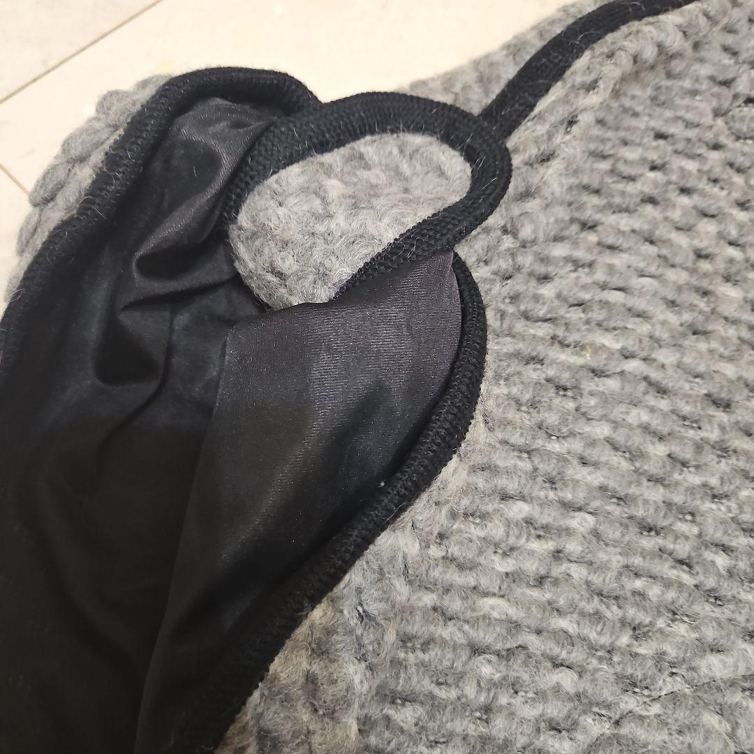 ランバンオンブルー　ニットケープコート　サイズ38　グレー