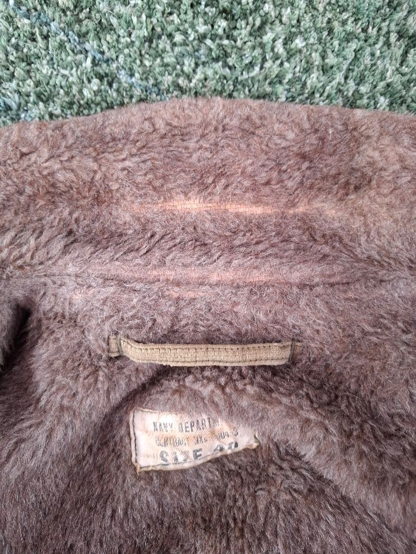 ヴィンテージ　40s 米軍 US NAVY N-1デッキジャケット　太畝ピケ　L