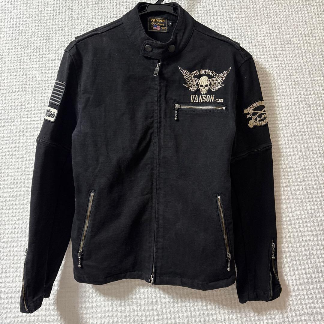 VANSON バイカー用ジャケット ブラック